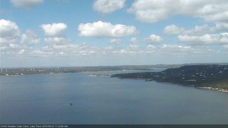 Lake Travis webcam, August 22, 2019 10:25 AM CT