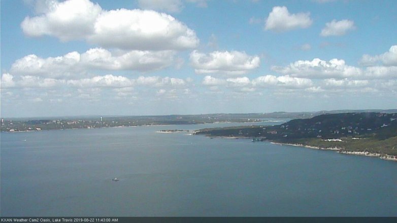 Lake Travis webcam, August 22, 2019 10:45 AM CT