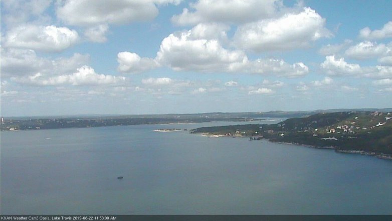 Lake Travis webcam, August 22, 2019 10:55 AM CT