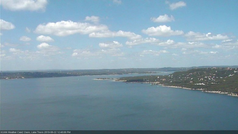 Lake Travis webcam, August 22, 2019 11:50 AM CT