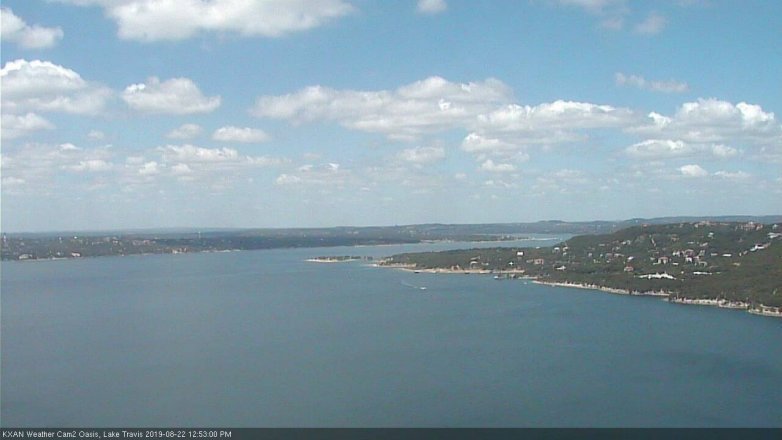 Lake Travis webcam, August 22, 2019 11:55 AM CT