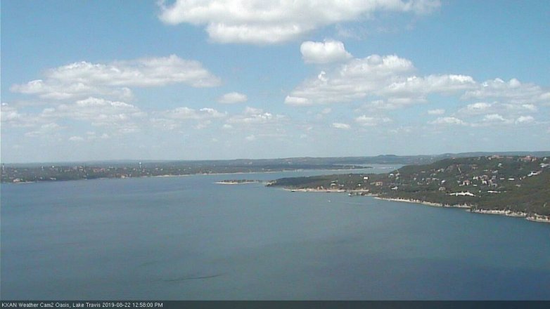 Lake Travis webcam, August 22, 2019 12:00 PM CT