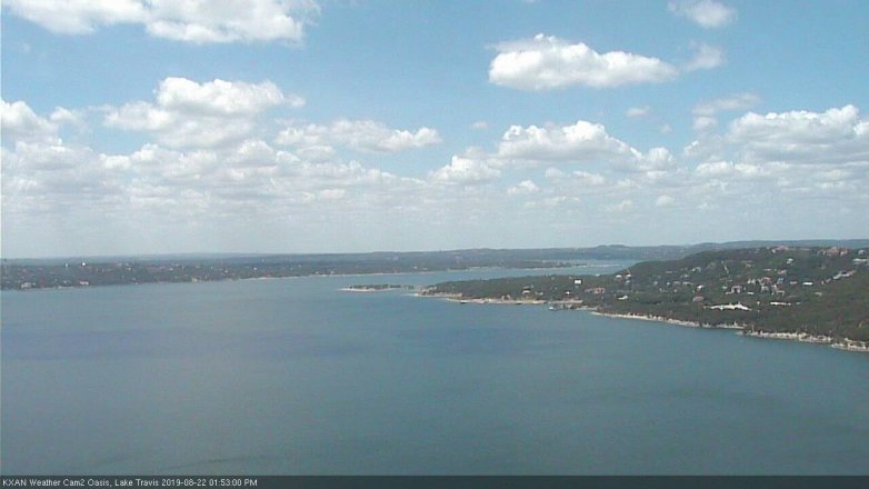 Lake Travis webcam, August 22, 2019 12:55 PM CT