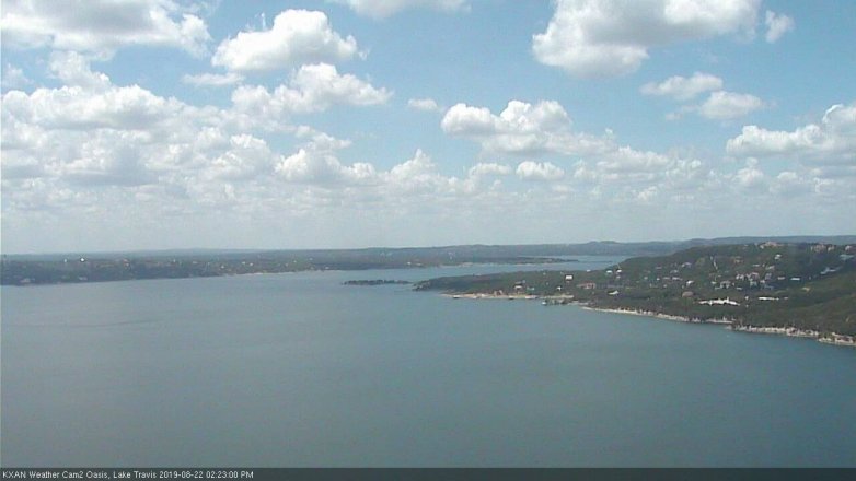 Lake Travis webcam, August 22, 2019 1:25 PM CT