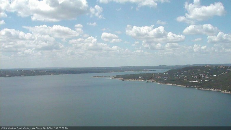 Lake Travis webcam, August 22, 2019 1:30 PM CT