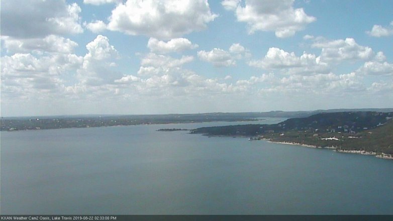 Lake Travis webcam, August 22, 2019 1:35 PM CT