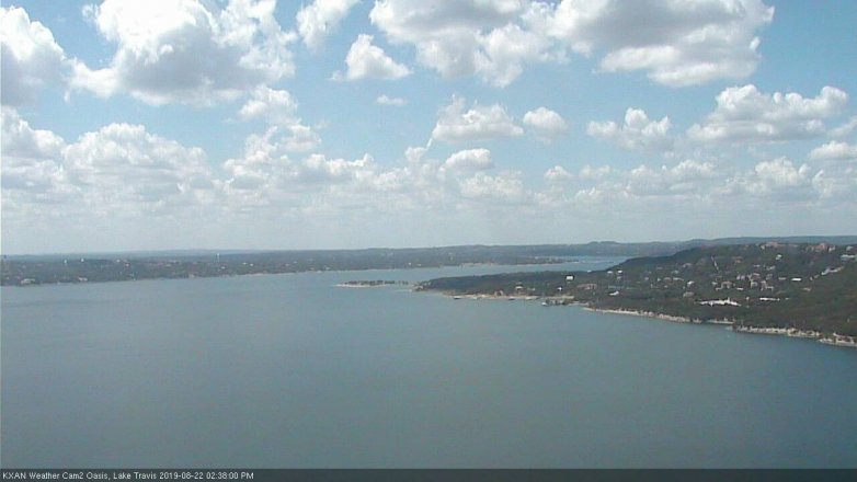 Lake Travis webcam, August 22, 2019 1:40 PM CT