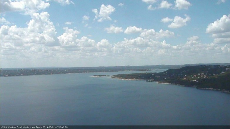 Lake Travis webcam, August 22, 2019 1:55 PM CT