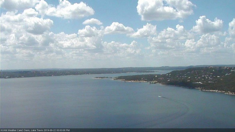 Lake Travis webcam, August 22, 2019 2:05 PM CT