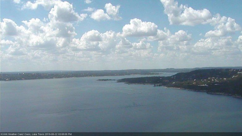 Lake Travis webcam, August 22, 2019 2:10 PM CT