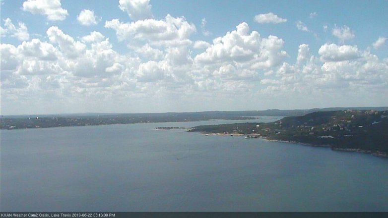 Lake Travis webcam, August 22, 2019 2:15 PM CT