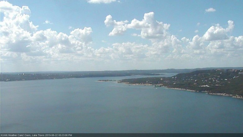 Lake Travis webcam, August 22, 2019 2:25 PM CT