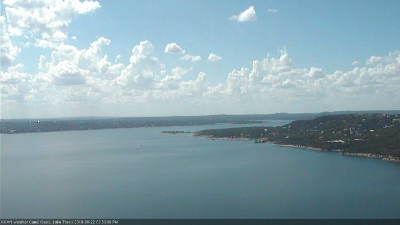 Lake Travis webcam, August 22, 2019 2:55 PM CT