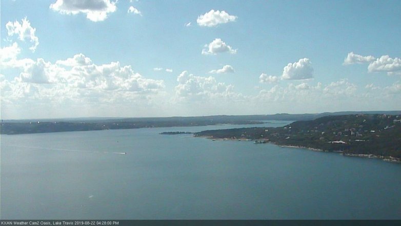 Lake Travis webcam, August 22, 2019 3:30 PM CT