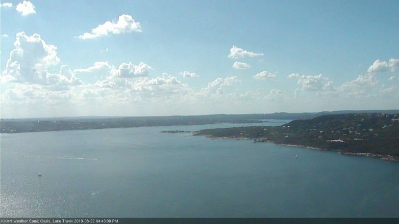 Lake Travis webcam, August 22, 2019 3:45 PM CT