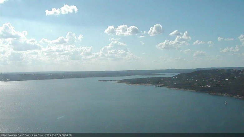 Lake Travis webcam, August 22, 2019 4:00 PM CT