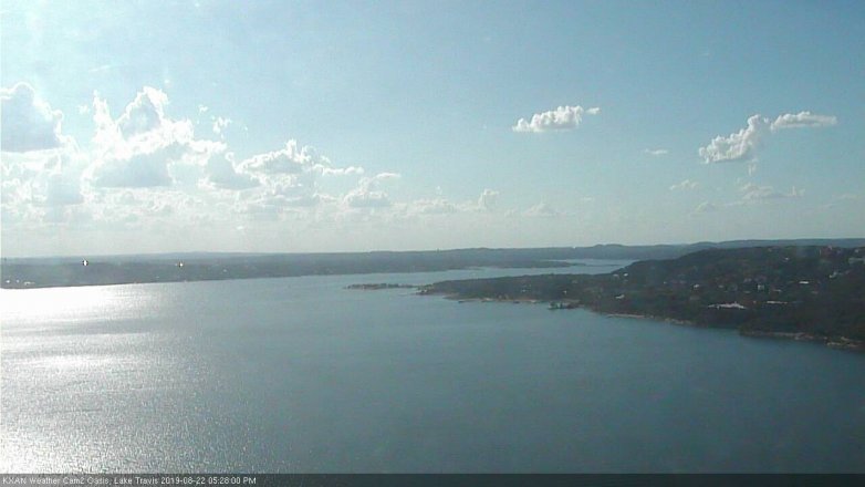 Lake Travis webcam, August 22, 2019 4:30 PM CT