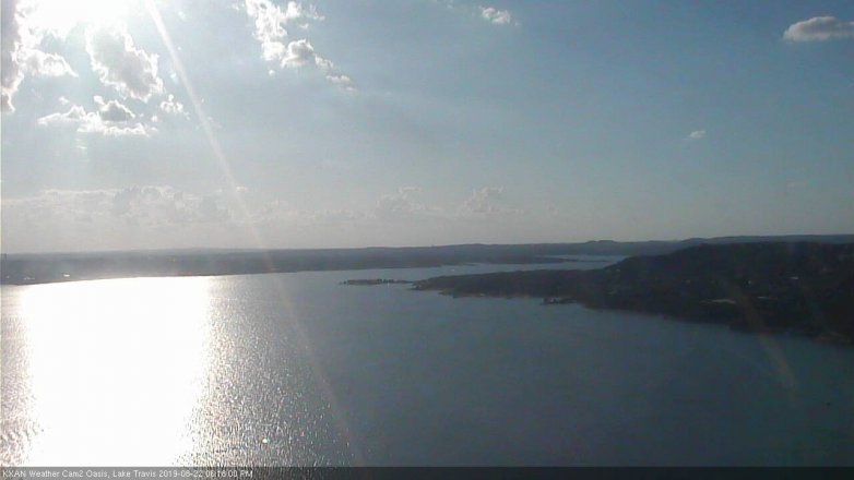 Lake Travis webcam, August 22, 2019 5:20 PM CT