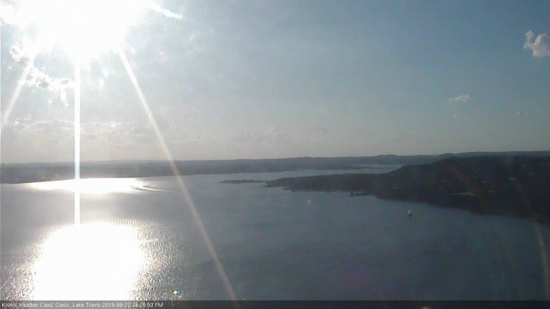 Lake Travis webcam, August 22, 2019 5:30 PM CT