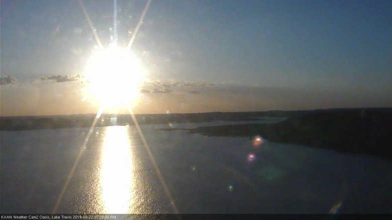Lake Travis webcam, August 22, 2019 6:40 PM CT