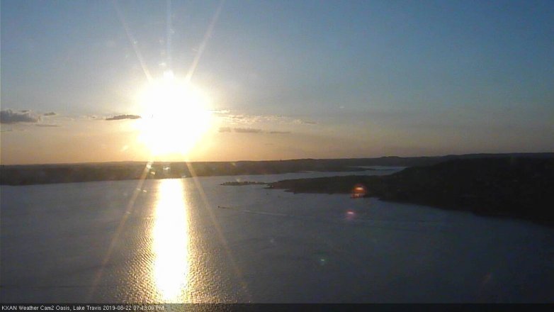 Lake Travis webcam, August 22, 2019 6:45 PM CT