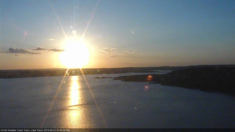 Lake Travis webcam, August 22, 2019 6:50 PM CT