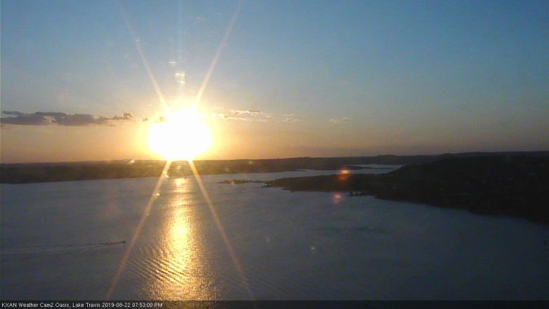 Lake Travis webcam, August 22, 2019 6:55 PM CT