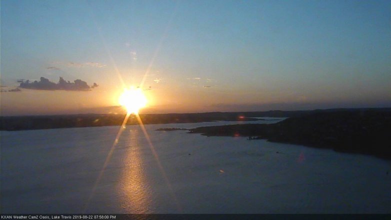 Lake Travis webcam, August 22, 2019 7:00 PM CT