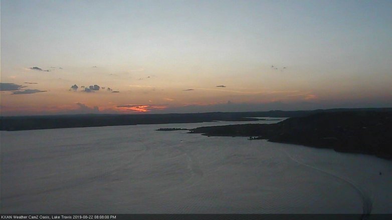 Lake Travis webcam, August 22, 2019 7:10 PM CT