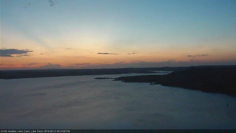 Lake Travis webcam, August 22, 2019 7:20 PM CT