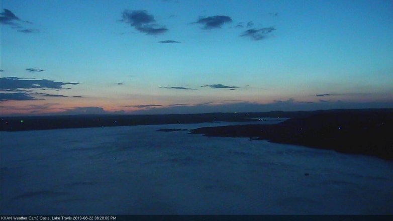 Lake Travis webcam, August 22, 2019 7:30 PM CT