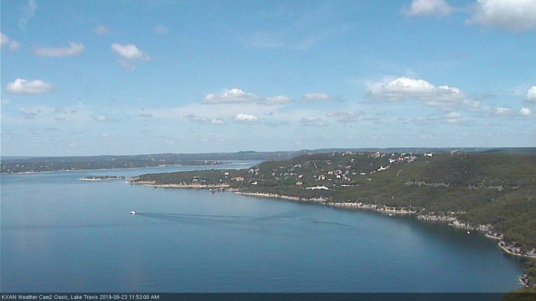 Lake Travis webcam, August 23, 2019 10:55 AM CT