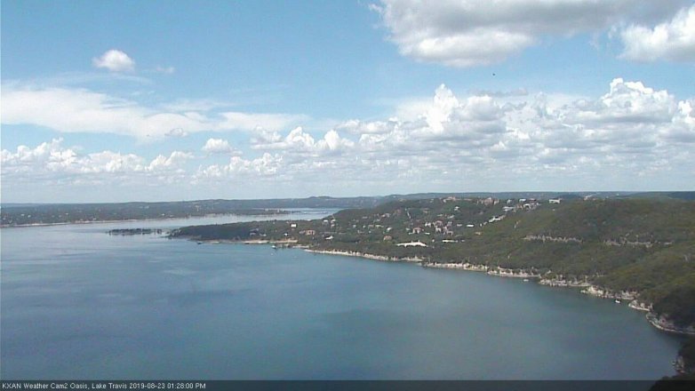 Lake Travis webcam, August 23, 2019 12:30 PM CT