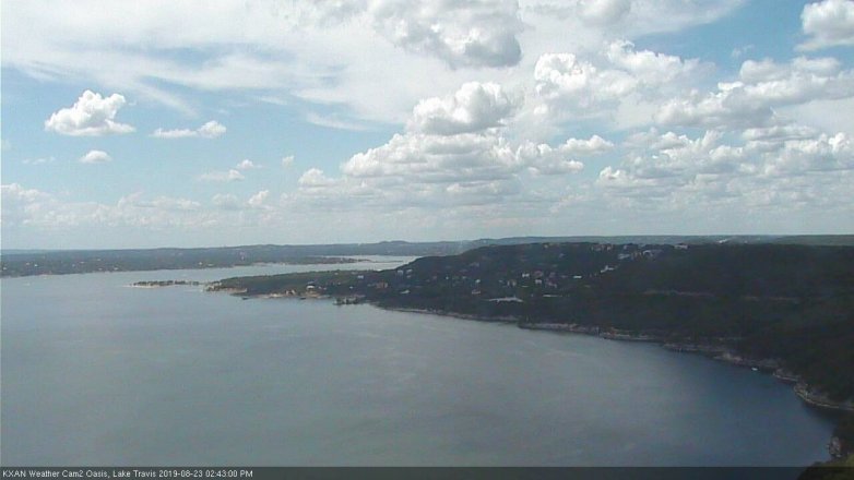 Lake Travis webcam, August 23, 2019 1:45 PM CT