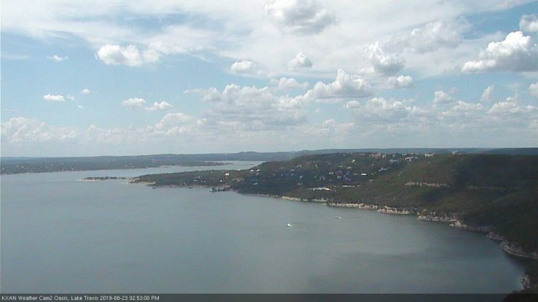 Lake Travis webcam, August 23, 2019 1:55 PM CT