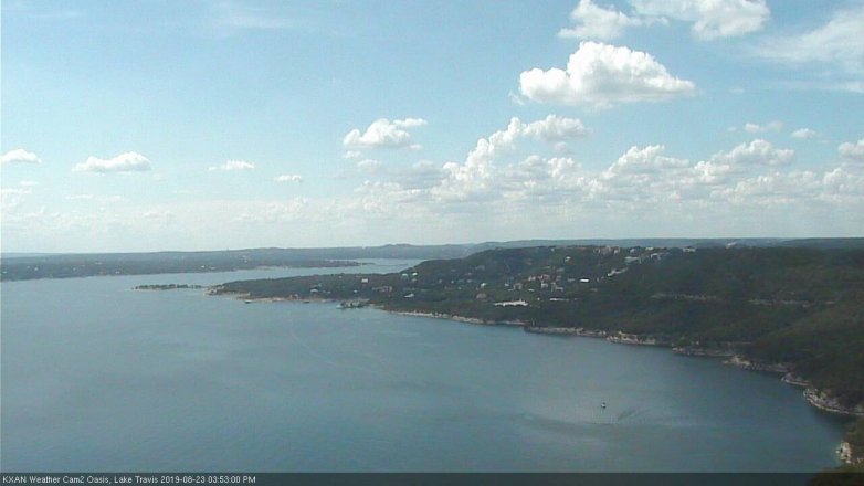 Lake Travis webcam, August 23, 2019 2:55 PM CT