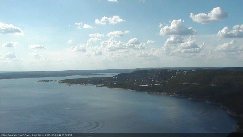 Lake Travis webcam, August 23, 2019 4:00 PM CT