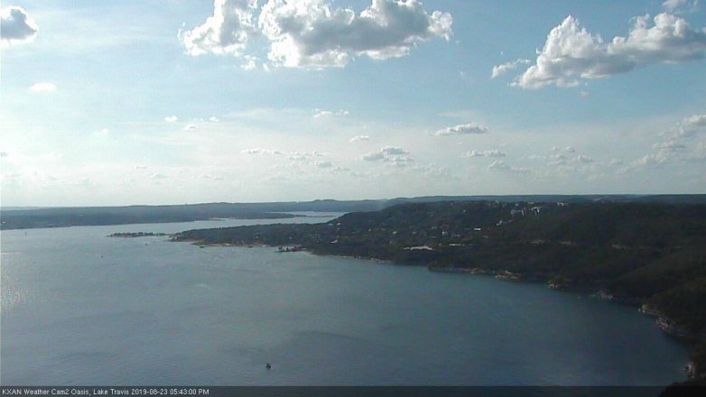 Lake Travis webcam, August 23, 2019 4:45 PM CT
