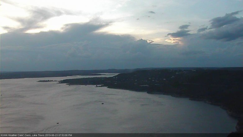 Lake Travis webcam, August 23, 2019 6:55 PM CT