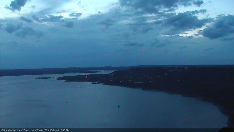 Lake Travis webcam, August 23, 2019 7:20 PM CT