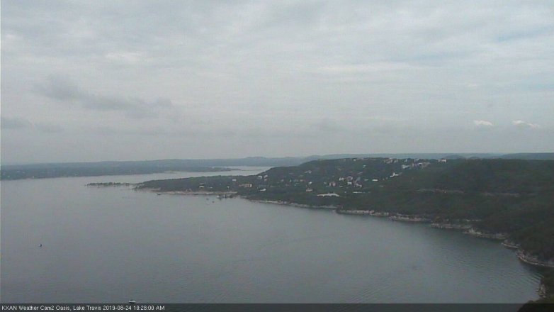 Lake Travis webcam, August 24, 2019 9:30 AM CT