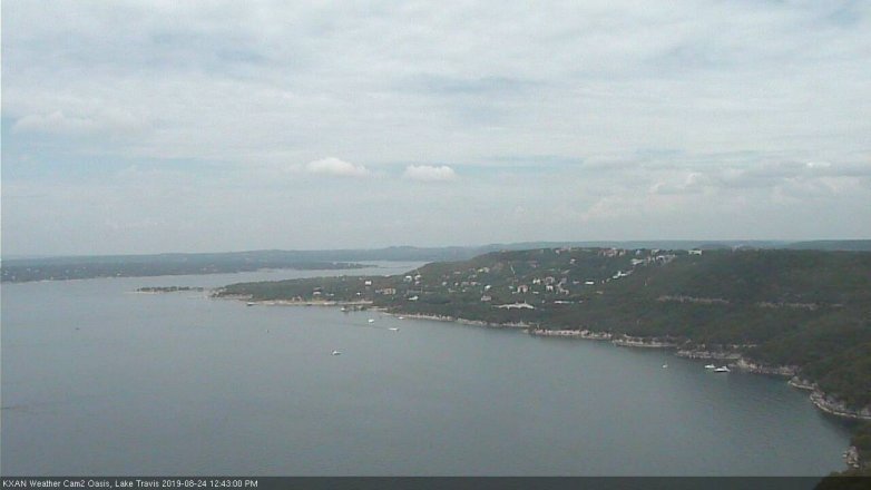 Lake Travis webcam, August 24, 2019 11:45 AM CT
