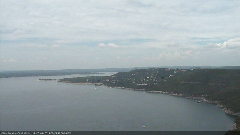 Lake Travis webcam, August 24, 2019 12:00 PM CT