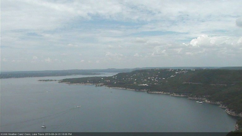 Lake Travis webcam, August 24, 2019 12:20 PM CT