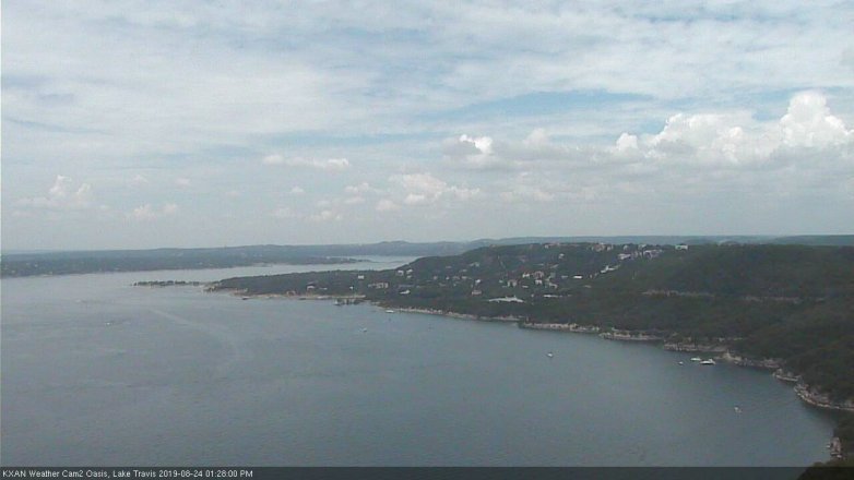 Lake Travis webcam, August 24, 2019 12:30 PM CT