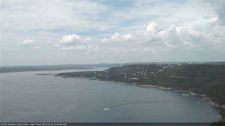 Lake Travis webcam, August 24, 2019 12:45 PM CT