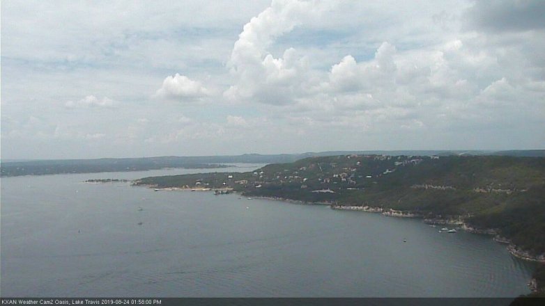 Lake Travis webcam, August 24, 2019 1:00 PM CT