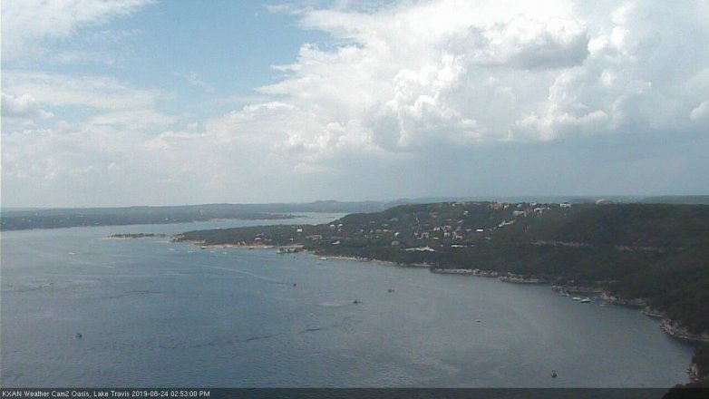 Lake Travis webcam, August 24, 2019 1:55 PM CT