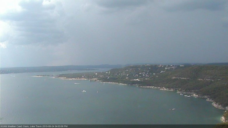 Lake Travis webcam, August 24, 2019 3:05 PM CT