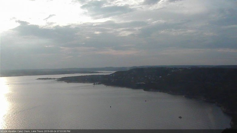 Lake Travis webcam, August 24, 2019 6:05 PM CT